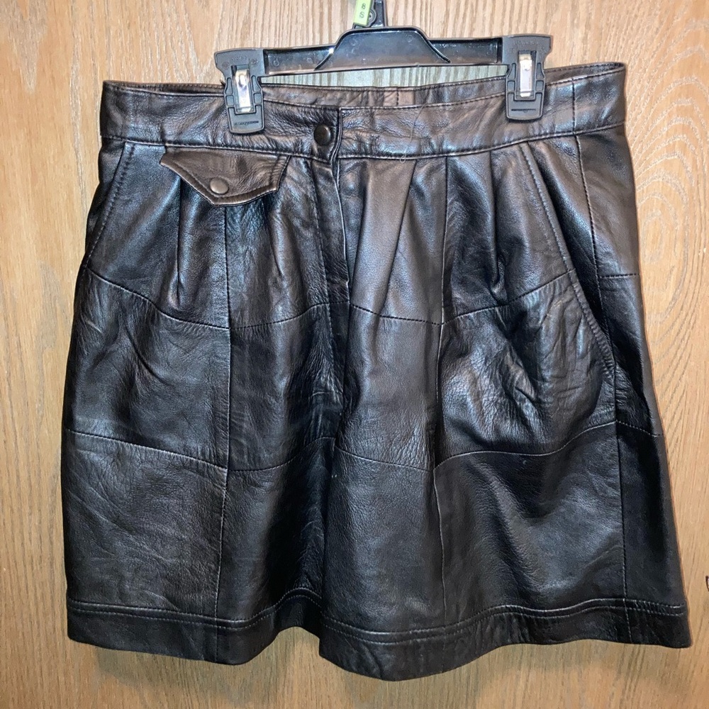 Black Leather Shorts  Size XL